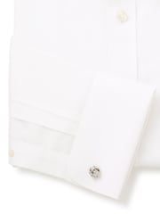 Savile Row Company Slim Fit Poplin Non Iron Double Cuff 100% Cotton White Shirt - Image 4 of 4
