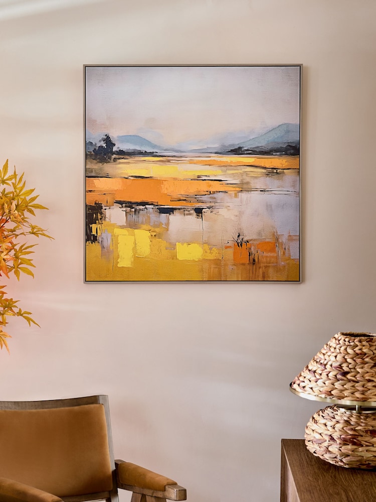 Yellow Landscape Framed Canvas Wall Art - Image 1 of 5