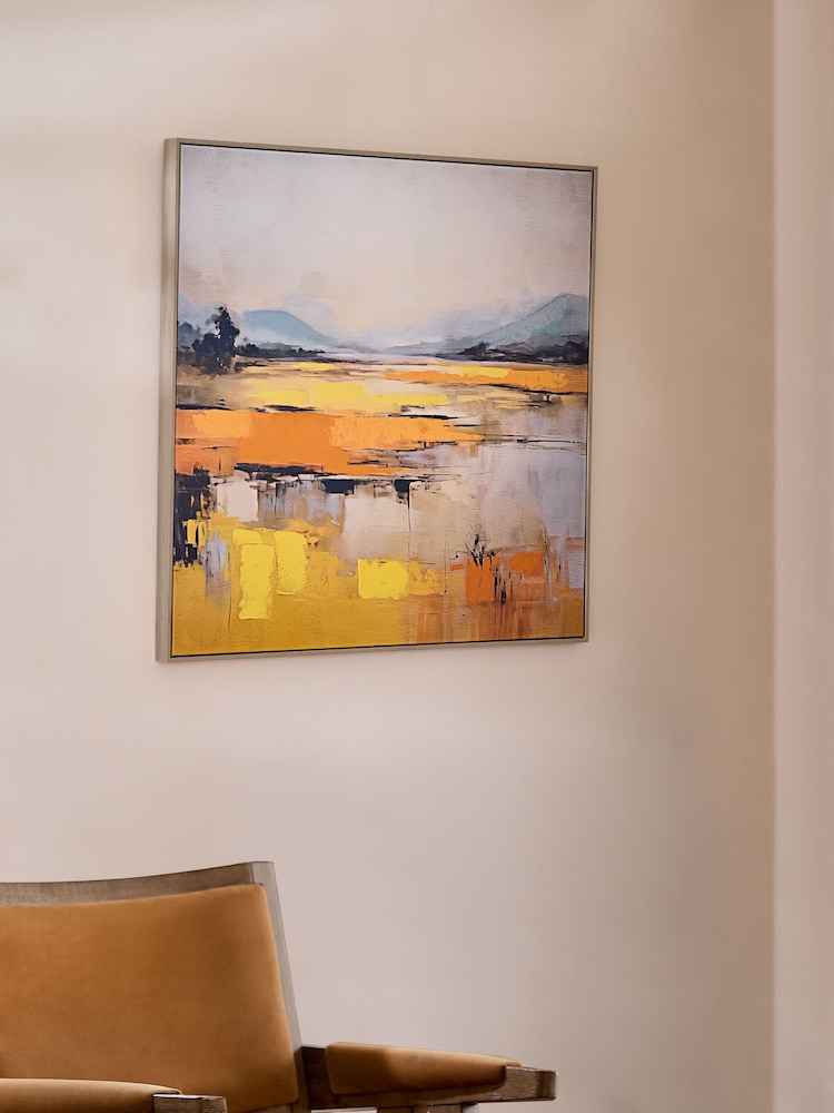 Yellow Landscape Framed Canvas Wall Art - Image 2 of 5