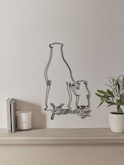 Black Metal Family Bear Wall Art - Image 1 of 4