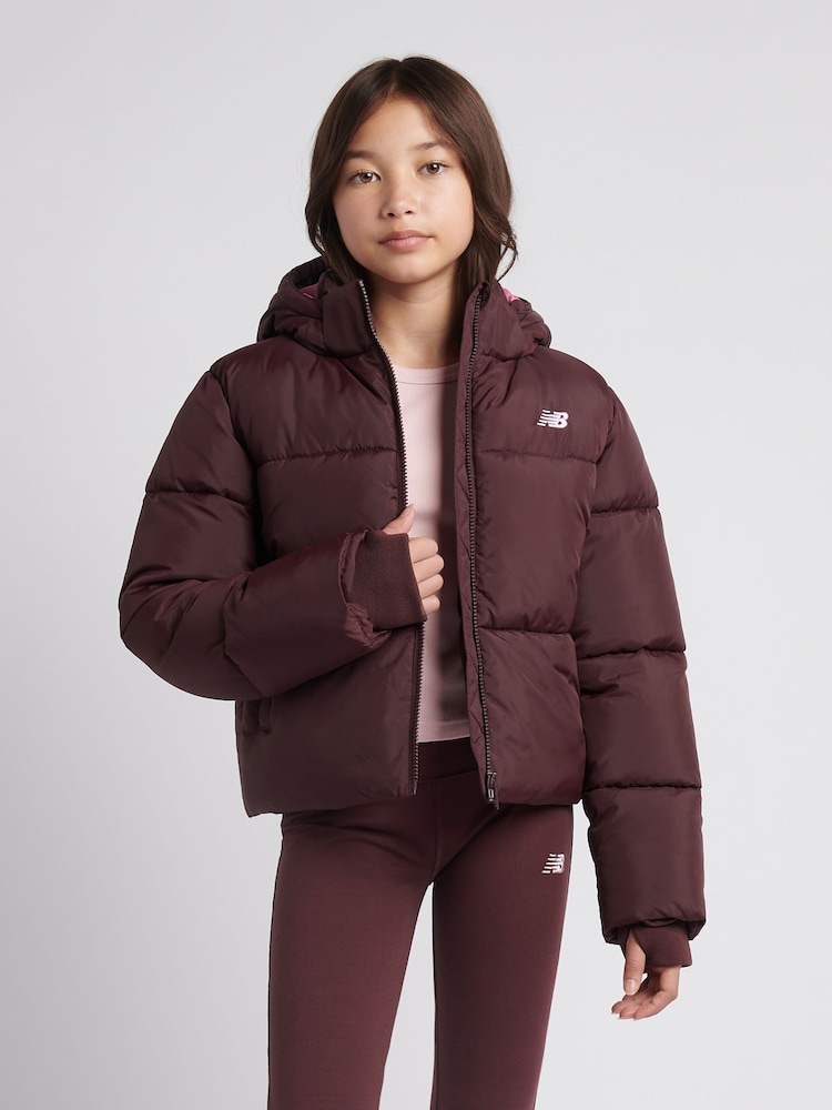New Balance Brown Wide Baffle Puffer Coat - Image 1 of 9 New Balance Brown Wide Baffle Puffer Coat - Image 1 of 9