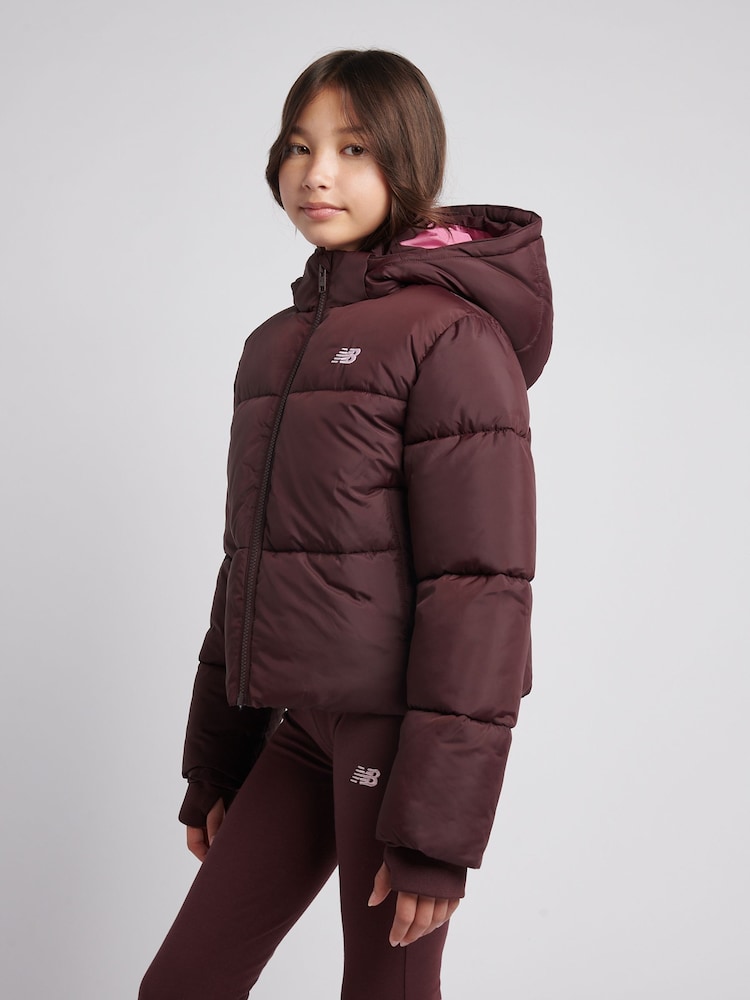 New Balance Brown Wide Baffle Puffer Coat - Image 2 of 9 New Balance Brown Wide Baffle Puffer Coat - Image 2 of 9