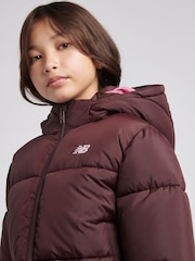 New Balance Brown Wide Baffle Puffer Coat - Image 4 of 9
