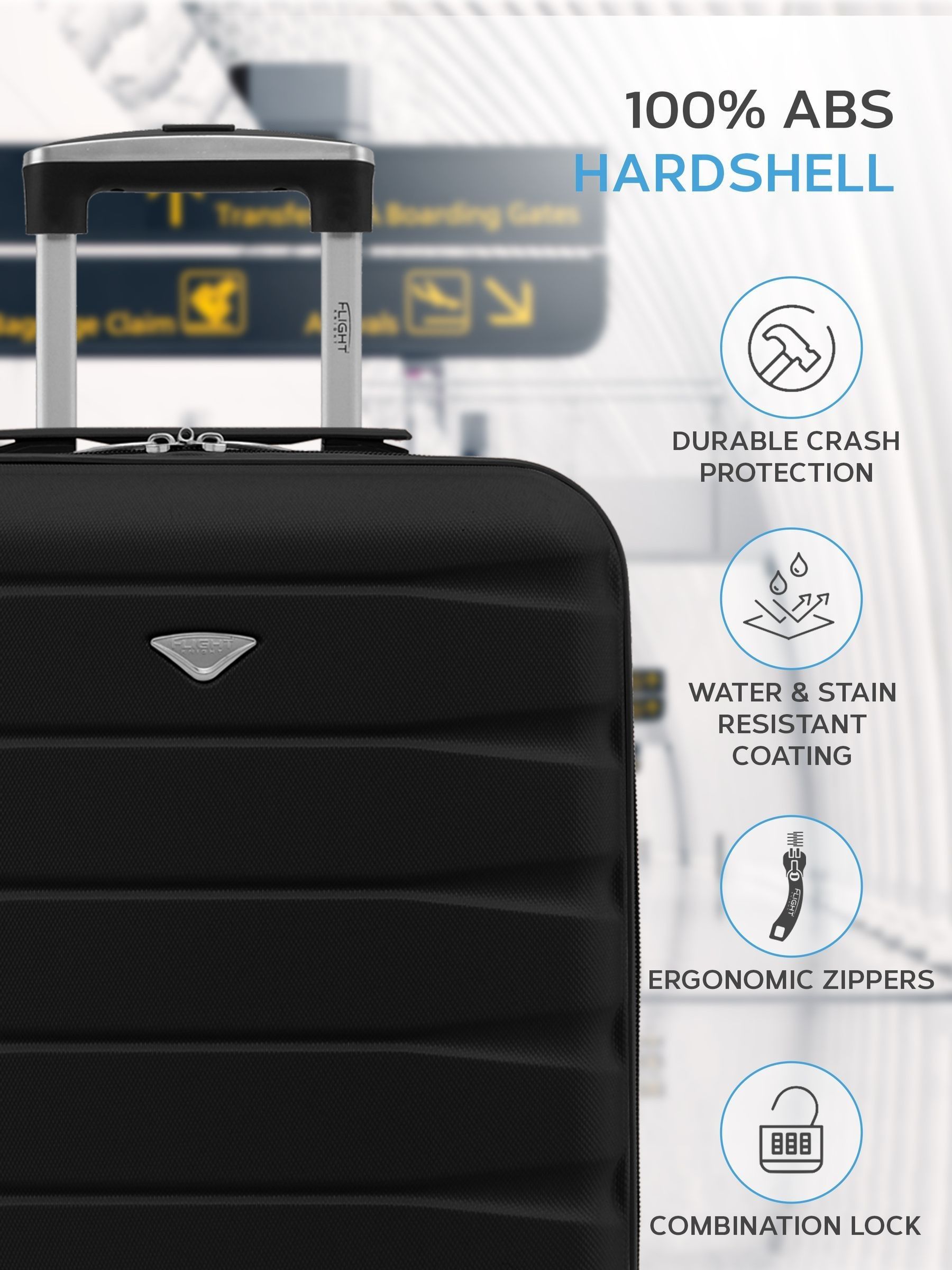 Buy Flight Knight 56x36x23cm 4 Wheel ABS Hard Case Cabin Carry On