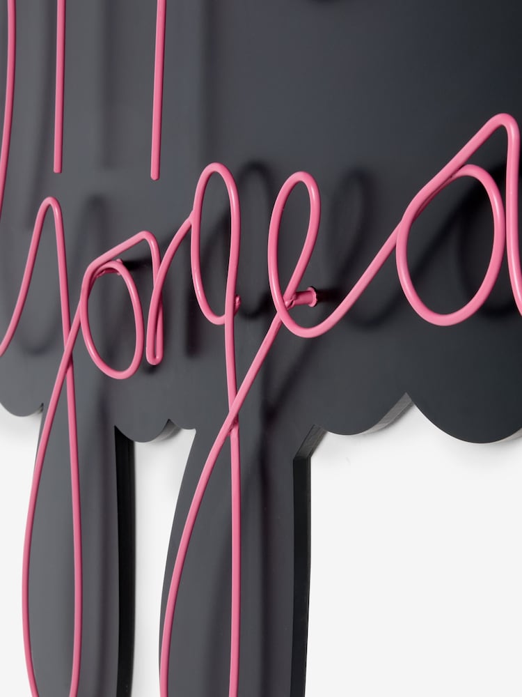 Black Pink Hello Gorgeous Plaque Wall Art - Image 6 of 6