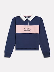 New Balance Blue Contrast Panel Rugby Top - Image 1 of 3