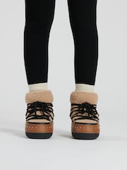 South Beach Natural Borg Snow Boots With Stud Detail - Image 2 of 4