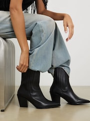 River Island Black Leather Ankle Boots - Image 1 of 6