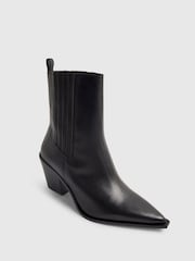 River Island Black Leather Ankle Boots - Image 3 of 6