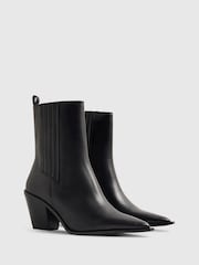 River Island Black Leather Ankle Boots - Image 4 of 6