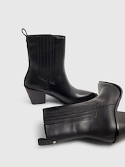 River Island Black Leather Ankle Boots - Image 5 of 6