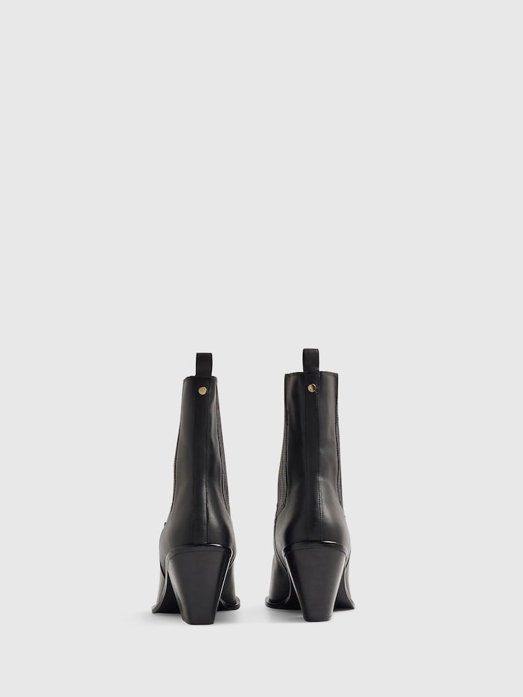 River Island Black Leather Ankle Boots - Image 6 of 6