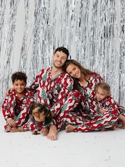 Chelsea Peers Red Recycled Fibre Wreath & Tree Stripe Print Dog Pyjamas - Image 2 of 4