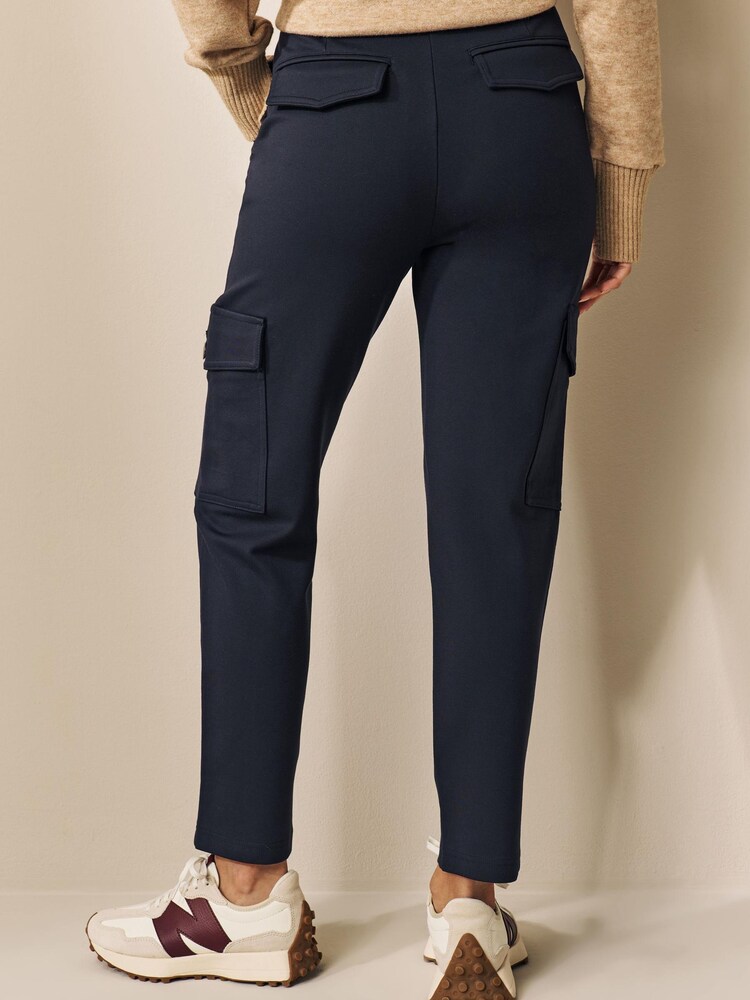 Navy Blue Ponte Cargo Trousers - Image 2 of 6