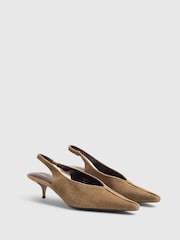 River Island Brown Suede Slingback Kitten Heels - Image 3 of 6