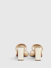 River Island Gold Double Band Heeled Sandals - Image 3 of 5