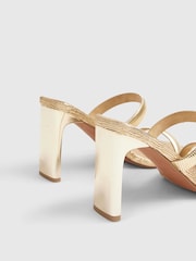 River Island Gold Double Band Heeled Sandals - Image 5 of 5