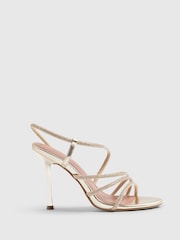 River Island Diamante Strappy Dabanlı Sandals - 6şəkildən 2 şəkil
