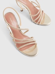 River Island Diamante Strappy Dabanlı Sandals - 6şəkildən 5 şəkil