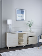 White Bronx Oak Effect Large Sideboard - Image 1 of 8