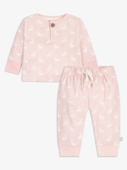 The Little Tailor Baby 2 Piece Jersey Bunny Print 100% Cotton Gift Set - Image 1 of 6