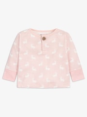The Little Tailor Baby 2 Piece Jersey Bunny Print 100% Cotton Gift Set - Image 2 of 6