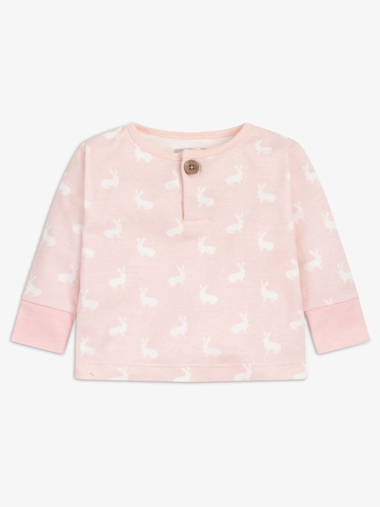 The Little Tailor Baby 2 Piece Jersey Bunny Print 100% Cotton Gift Set - Image 2 of 6