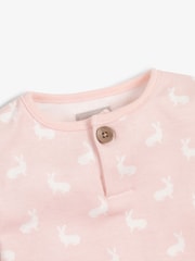 The Little Tailor Baby 2 Piece Jersey Bunny Print 100% Cotton Gift Set - Image 5 of 6