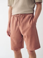 Rust Brown Garment Dye 100% Cotton Jersey Shorts - Image 1 of 8