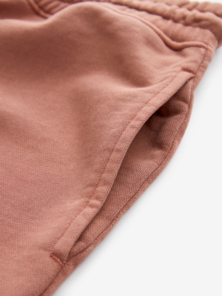 Rust Brown Garment Dye 100% Cotton Jersey Shorts - Image 8 of 8
