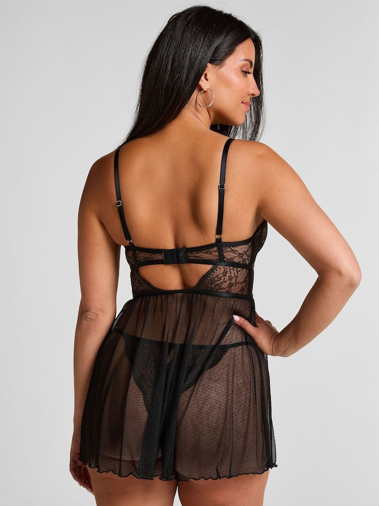 Hunkemoller Black Isabelle Babydoll - Image 2 of 5 Hunkemoller Black Isabelle Babydoll - Image 2 of 5