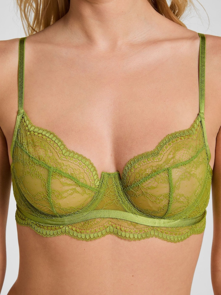 Hunkemöller Green Isabelle Non-Padded Underwired Bra - Image 2 of 3 Hunkemöller Green Isabelle Non-Padded Underwired Bra - Image 2 of 3