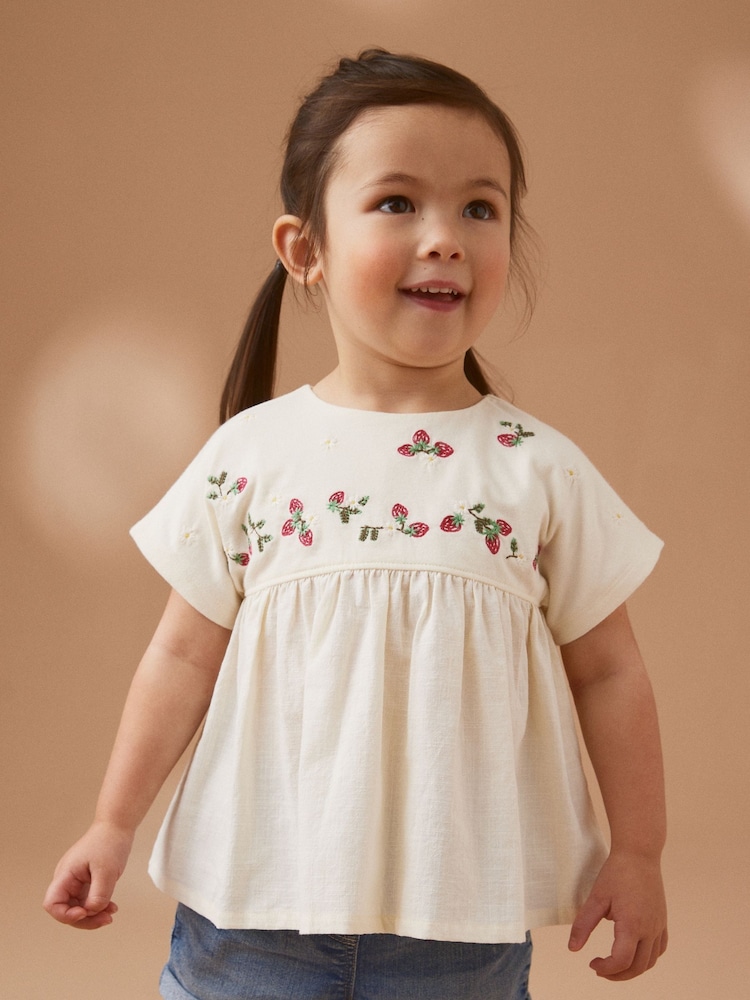 Weiß - Kurzärmelige Bluse (3 Monate – 7 Jahre) - Bild 1 von 7