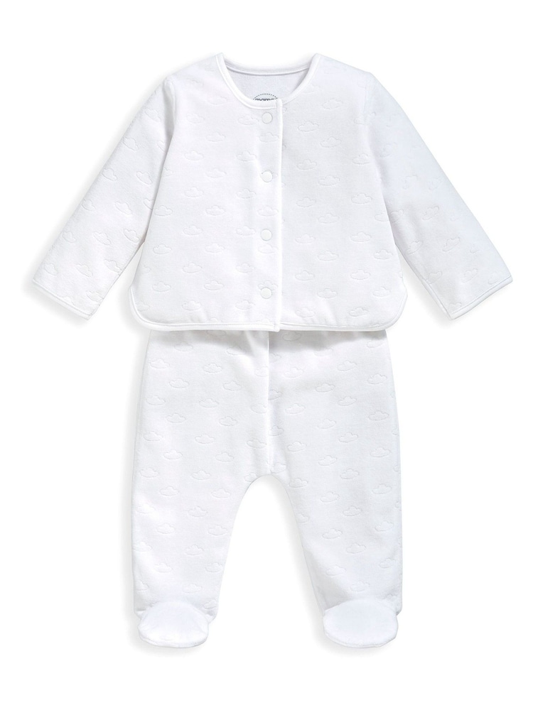 Mamas & Papas White Velour Cloud Set 2 Piece - Image 2 of 4