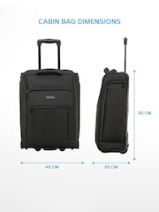Flight Knight 55x40x20cm Ryanair Priority Soft Case Cabin Carry On Suitcase Hand Mono Canvas Luggage - Image 2 of 7