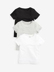 Black/White 3 Pack T-Shirts (3-16yrs) - Image 1 of 10