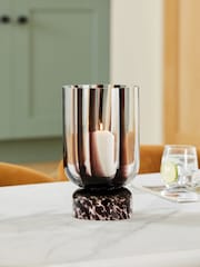 Black & White Confetti Glass Hurricane Candle Holder - Image 1 of 5