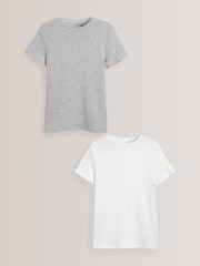 Grey/White 2 Pack Short Sleeved Thermal Tops (2-16yrs) - Image 1 of 5