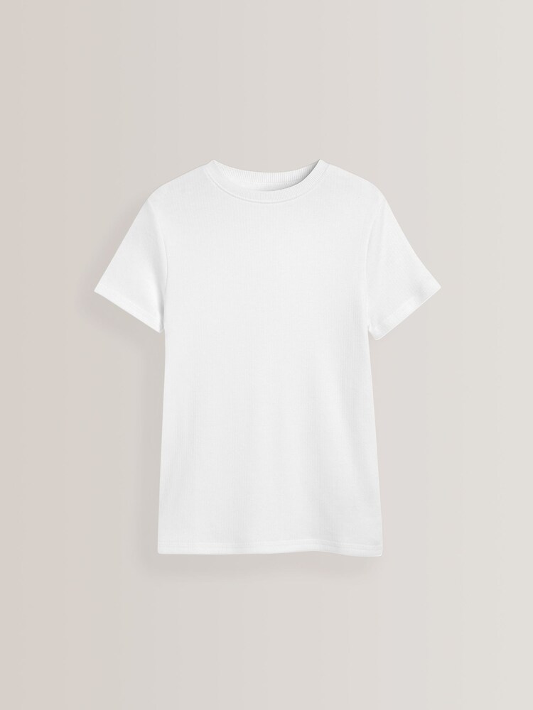 Grey/White 2 Pack Short Sleeved Thermal Tops (2-16yrs) - Image 2 of 5