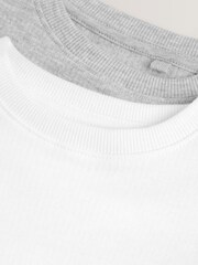 Grey/White 2 Pack Short Sleeved Thermal Tops (2-16yrs) - Image 5 of 5