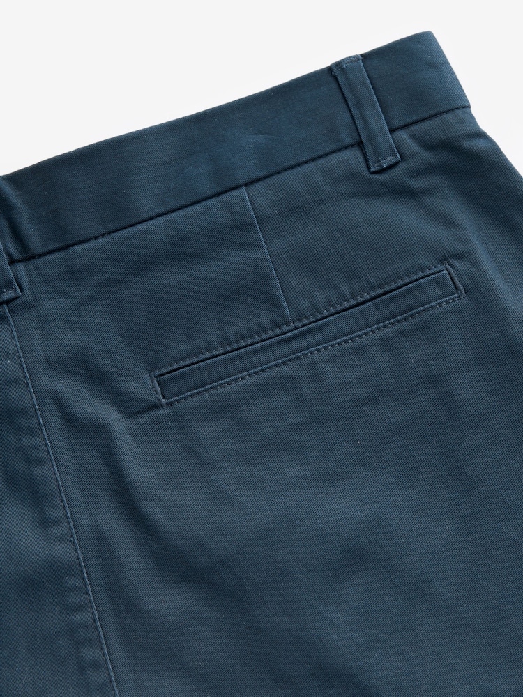 Blue Dark Straight Fit Stretch Chinos Trousers - Image 10 of 11