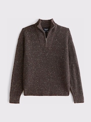 Abercrombie & Fitch Brown Causal 1/4 Zip Jumper - Image 1 of 2
