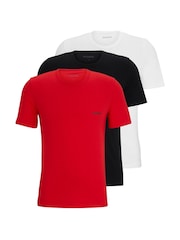 HUGO Black Regular Fit 100% Cotton T-Shirts 3 Pack - Image 1 of 5