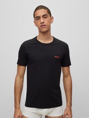 HUGO Black Regular Fit 100% Cotton T-Shirts 3 Pack - Image 3 of 5