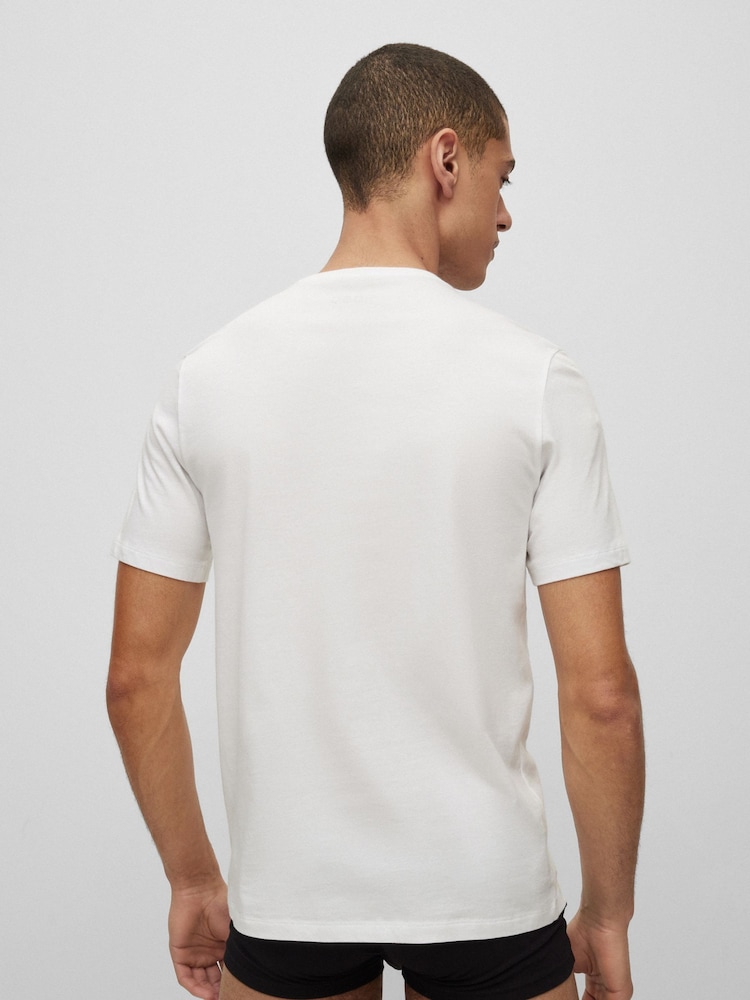 HUGO Black Regular Fit 100% Cotton T-Shirts 3 Pack - Image 5 of 5