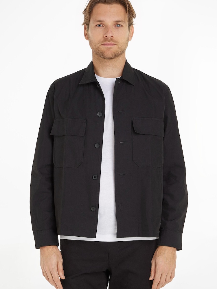 Calvin Klein Cotton Nylon Black Overshirt - Image 1 of 6