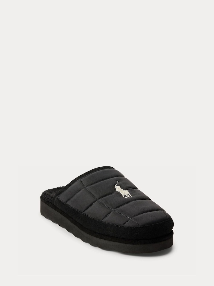 Polo Ralph Lauren Black Reade Scuff Slippers - Image 1 of 4