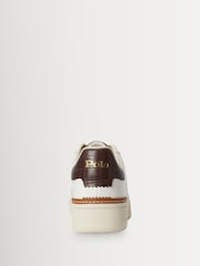 Polo Ralph Lauren White Masters Court Brogue Trim Trainers - Image 2 of 4