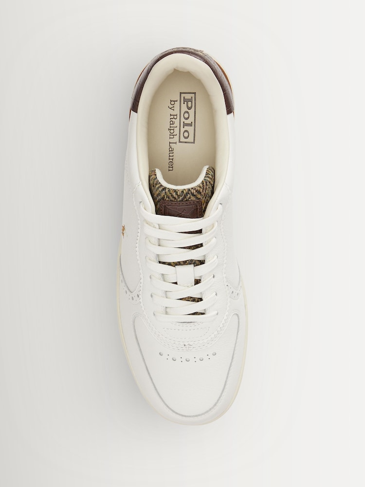 Polo Ralph Lauren White Masters Court Brogue Trim Trainers - Image 4 of 4 Polo Ralph Lauren White Masters Court Brogue Trim Trainers - Image 4 of 4