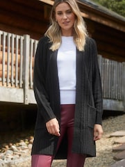 Threadbare Black Knitted Open Cardigan - Image 1 of 4